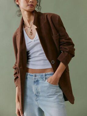 Free People Oversized Brown Blazer